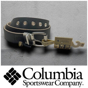 Vintage NEW Y2K Columbia Men's Sz 40 Reversible Black Leather/Tan Twill Belt NWT